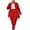 Red, variant on Ashirexll Womens Winter Sets, Womens 2 Piece Outfits, Extended Size Leisure Solid Color Long Sleeve Cardigan V Neck and Self Cultivation Trousers Set
