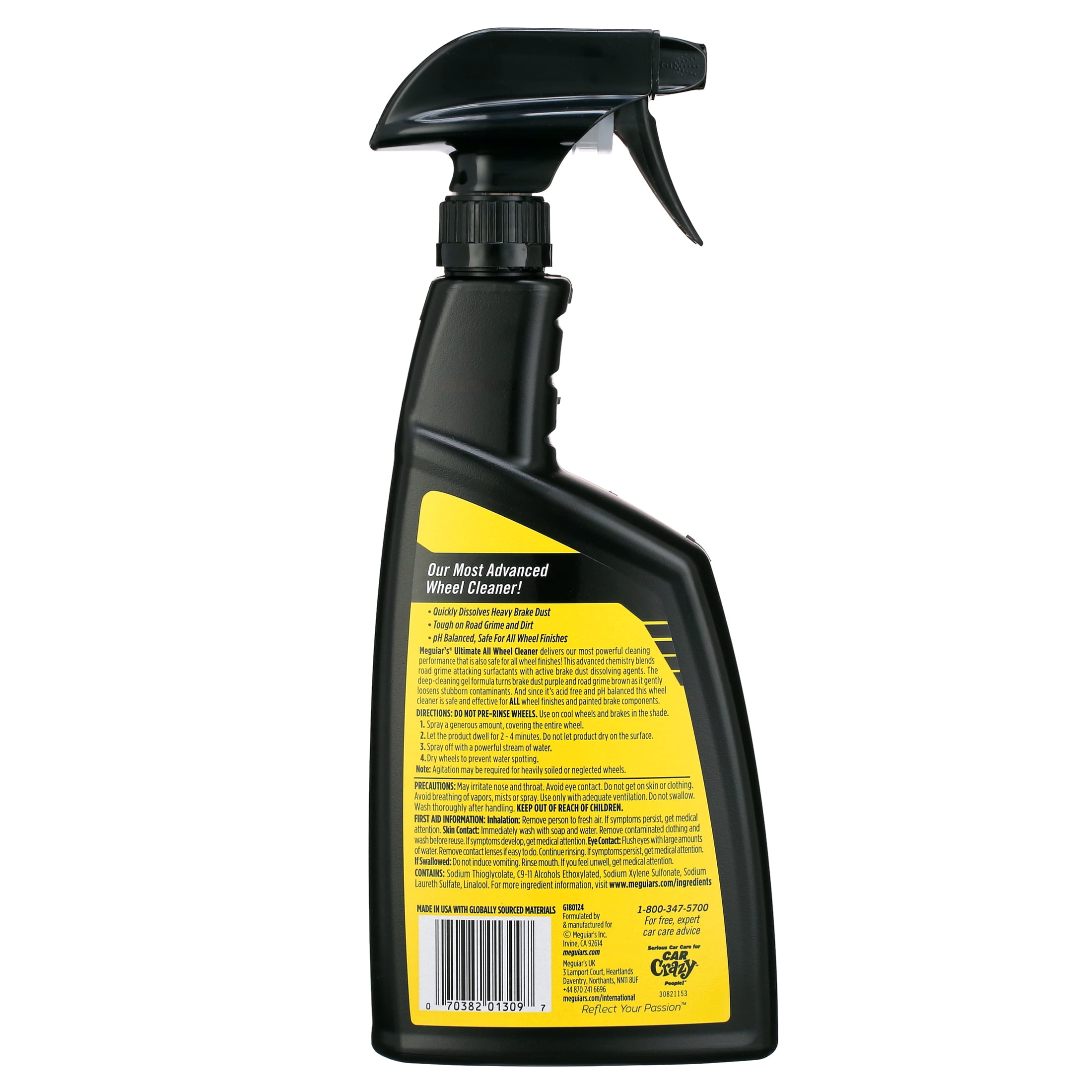 MEGUIAR'S g180124 Ultimate All Wheel Cleaner (24 fl. Oz) : :  Health & Personal Care