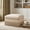 Beige Brown, variant on Leopard Print Chenille Modular Ottoman, Upholstered Footrest with Tassel Trim