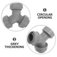 thumbnail image 3 of OUNONA 2Pcs Y Shape Connector Water Pipe Accessories ABS Grey Dependable Drainage Tool, 3 of 8