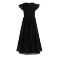 thumbnail image 2 of YiZYiF Girls Chiffon High Waist Flutter Sleeves Dress for Birthday Wedding Party,Sizes 4-14, 2 of 5