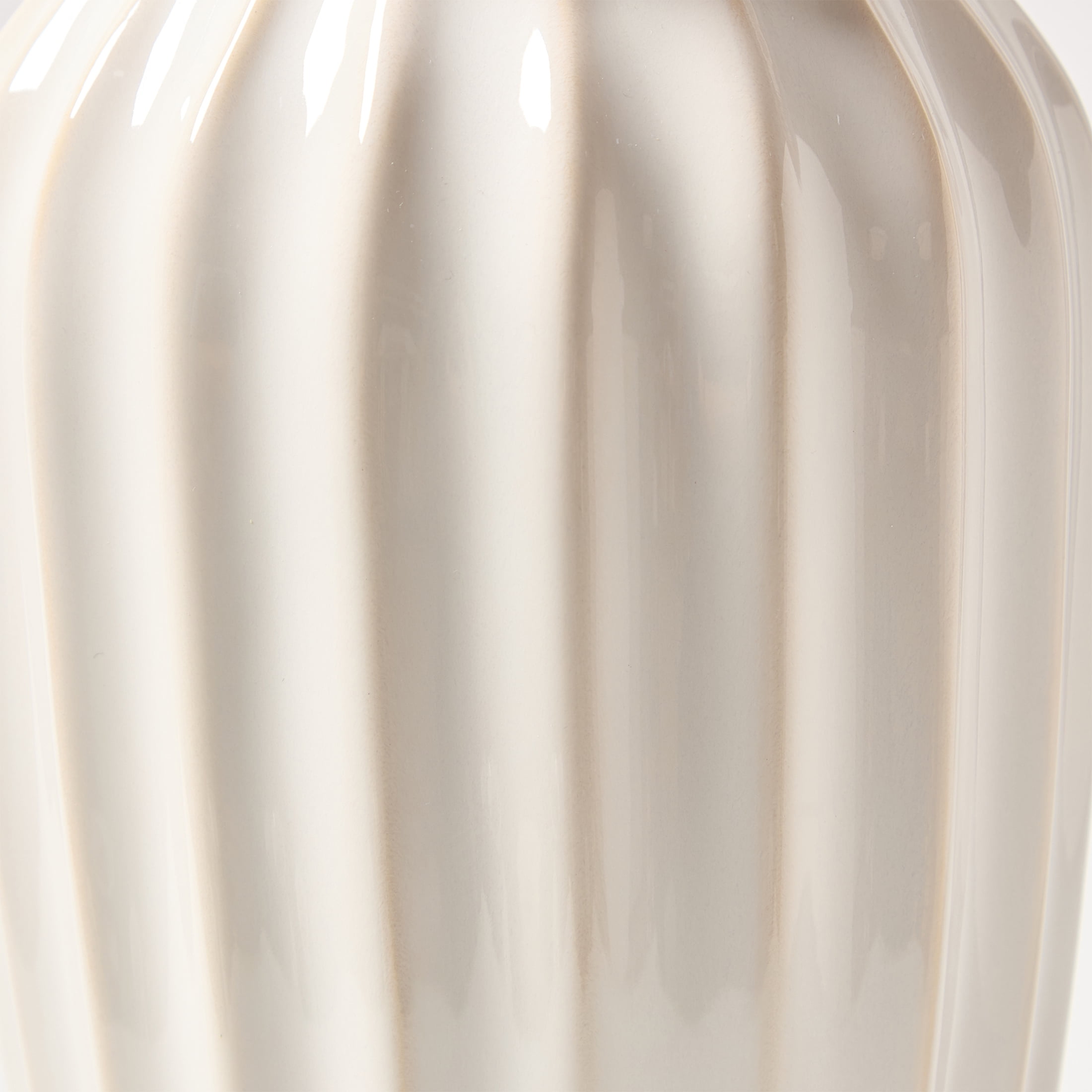 My Texas House 12" White Fluted Ceramic Vase