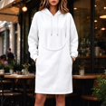 thumbnail image 5 of LWFFDAW Long Pet Pouch Hoodie Dress for Women with Dog Carrier Pockets Oversized Hoodie Fall Winter Loose Casual Hooded Sweatshirt Dress, 5 of 10