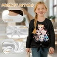 thumbnail image 6 of Xoenoiee Black Cat Heart Print Long Sleeve Shirts for Girls Crewneck T-Shirts Kids Soft Long Sleeve Tees Top Twist Knot T Shirts Tie Front Blouses, 9-10 Years, 6 of 7