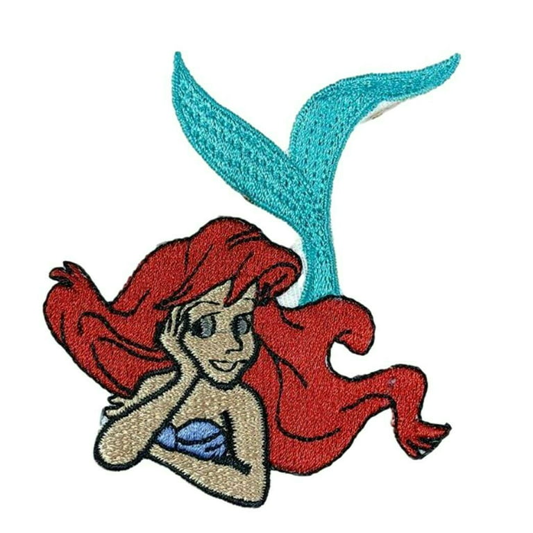 Little Mermaid Ariel 2.5 Inches Tall Embroidered Iron On Patch
