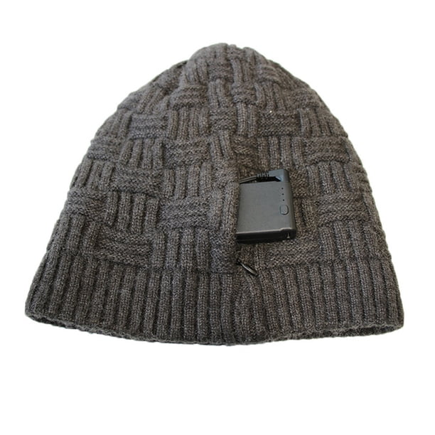 Sombrero calentado Gorro de lana para hombre y mujer gorros de calefacción USB de punto recargables por USB gorros cálidos de invierno lavables a prueba de frío para deportes al aire libre para esquí y ciclismo