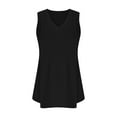thumbnail image 3 of TrendVibe365 Summer Tank Tops for Women Tunic Pleated Solid Flowy Curvy Hem Shirts Sleeveless Tees Blouse V Neck Tshirts Loose Fit Pullovers Outfits, 3 of 7