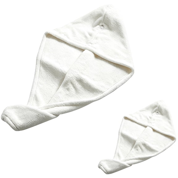 2 Pcs Microfiber Coral Fleece Hair Turban Towel, Ultra-Absorbent Quick Dry Towel Wrap for Women, Soft Head Towels for Drying Wet Hair, Reduce Frizz, 25.6 x 9.8 in / 65 x 25 cm Each