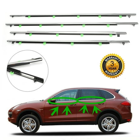 4x Car Window Moulding Trim Weatherstrips Seal For Honda CR-V CRV 2007-2011
