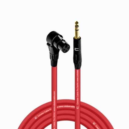 Coluber Cable Right Angle XLR Female to 1/4" TRS Male Pro 3-Pin Microphone