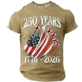 thumbnail image 3 of Havenx Men's 250 Years Of American Independence T-Shirt Crew Neck Short Sleeve Shirt American Flag Design Graphic Tshirts Freedom We the People Classic Summer Top,Khaki 2XL, 3 of 6