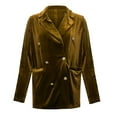 thumbnail image 2 of Baberdicy Womens Blazer Women's Golden Velvet Solid Colour Fashion Casual Top Jacket Womens Blazer Yellow, 2 of 5