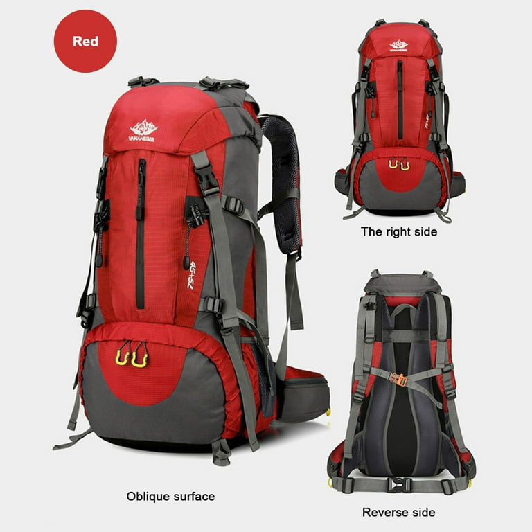 50L Hiking Backpack Waterproof Camping Backpack with Rain Cover Travel Day  Pack Bag with Shoe Compartment for Backpacking Climbing 