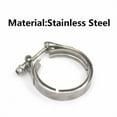 thumbnail image 2 of 4" Inch Turbo Exhaust Down Pipe Stainless Steel V-Band Clamp+2 Flange Universal, 2 of 3