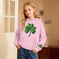 thumbnail image 2 of St. Patrick's Day Girls Hooded Sweatshirt With Print And Pocket Cozy Pullover Casual Kids Top Irish Green Pullover Hoodie 3-14Y, 2 of 4
