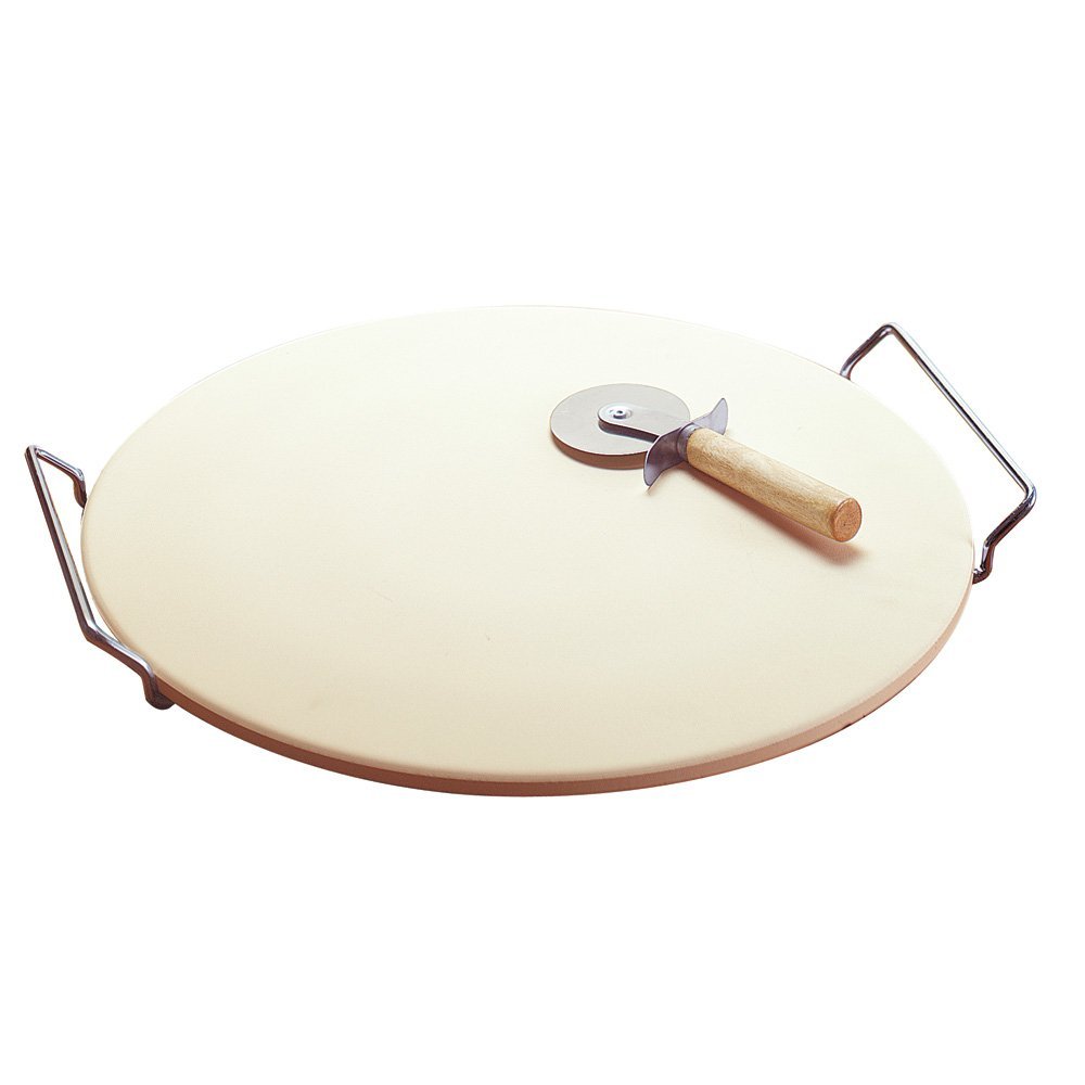 14.75 Inch Pizza Stone with Rack, For Crispier, Better Baked Crusts By Good Cook by