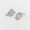 Silver, variant on Women's Gold Dazzlers Cubic Zirconia Diamond Frame Stud Earrings by Howard's
