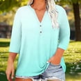 thumbnail image 1 of Xuyuer Women's Casual Plus Size Printed 3/4 Sleeve V-Neck Blouse Fashionable And Comfortable Top, 1 of 5
