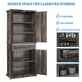 thumbnail image 4 of DEXTRUS 72" Kitchen Pantry Storage Cabinet, Large Drawer Farmhouse Storage Cabinet with 4 Doors, 6-Tier Freestanding Buffet Cupboards for Dining Room Living Room, Rustic Oak, 4 of 8