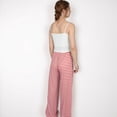 thumbnail image 5 of Women's Striped Drawstring Lounge Pants with Wide Leg and Soft Stretch Fabric - Small, Pink, 5 of 7