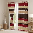 thumbnail image 3 of Manfei Modern Geometric Curtains Pack of 2 (42x84 Each), Minimalist Stripe Curtains Blackout, Red Brown Bedroom Curtains, Luxurious Room Decor, 3 of 5