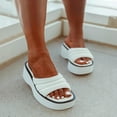 thumbnail image 4 of HAOTAGS Womens Summer Wedge Sandals Slide Sandals Chunky Heel Platform Casual Beach Shoes White Size 6, 4 of 5