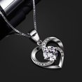 thumbnail image 2 of Diamante blanco oro platino (colgante único sin cadena con colgante en forma de corazón, 2 of 5