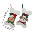 thumbnail image 3 of Christmas Stockings Christmas Pet Stocking Cute Doggy Bone Stockings for Puppy Dog Set Pack of 2 Family Christmas Stockings/ Cat and Dog Christmas Stocking Ornament B, 3 of 7