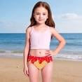 thumbnail image 2 of Girls Tankini Set 2 Piece Swimsuit - Beach Sports Bathing Suit High Neck Racerback Padded Kids Girls Swimwear For Summer Beach Tropical Swimsuit, 2 of 4