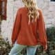 thumbnail image 4 of Camiseta holgada de punto con cuello en V para mujer Otoño Invierno Color sólido para vacaciones de ocio, 4 of 6
