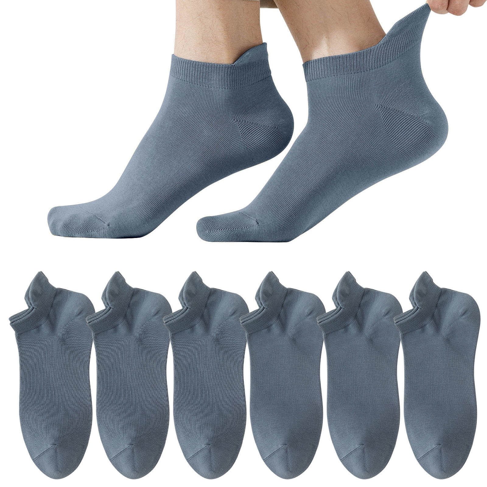 Awdenio 6 Pairs Man Socks Mesh Ventilation Non Slip Liner Footies Thin Socks Lightweight Ankle Socks