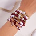 thumbnail image 5 of PISONIC Game Day Bracelets for Women - Heishi Clay Beaded Stretch Bracelets - Stackable Sports Charm Bracelet Bangles - Football Accessories & Outfits Jewelry Gifts, 5 of 7