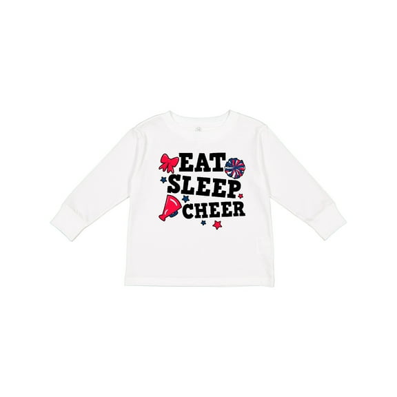 Inktastic Cheerleading Eat Sleep Cheer Girls Long Sleeve Toddler T-Shirt