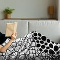 thumbnail image 3 of Ying Yang Soft Flannel Fleece Throw Blanket, Abstract Yin Yang Design with Large Retro Dots Counter Forces of Globe, Cozy Plush for Indoor and Outdoor Use, 50" x 60", Black White, by Ambesonne, 3 of 5