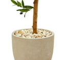 thumbnail image 2 of Nearly Natural 40-In. Olive Topiary Artificial Tree in Sand Stone Planter UV Resistant (Indoor/Outdoor), 2 of 3