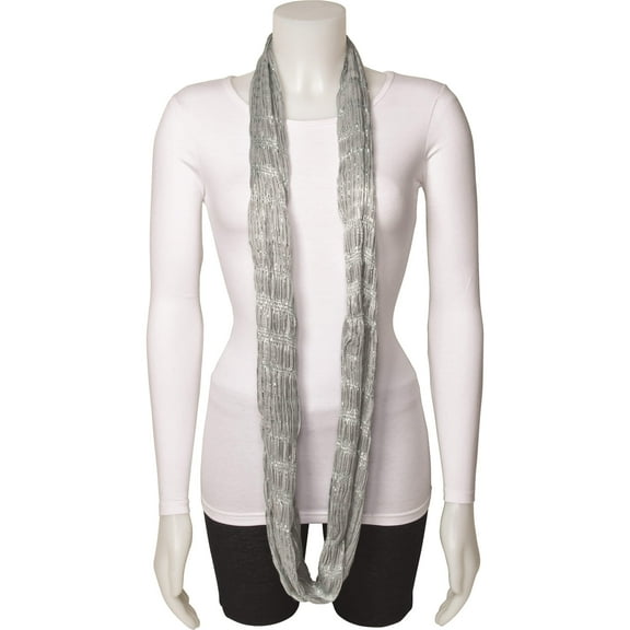 Fashion Blue, Grey & Silver Scarf (70 X 20) Made In India gm13037