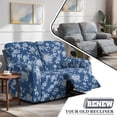 thumbnail image 3 of TSOVTHRID Vintage Floral Blue Print Loveseat Recliner Covers Soft Reclining Loveseat Slipcover 6-Piece Stretch Polyester Recliner Cover for 2 Seat Sofa Couch, 3 of 7