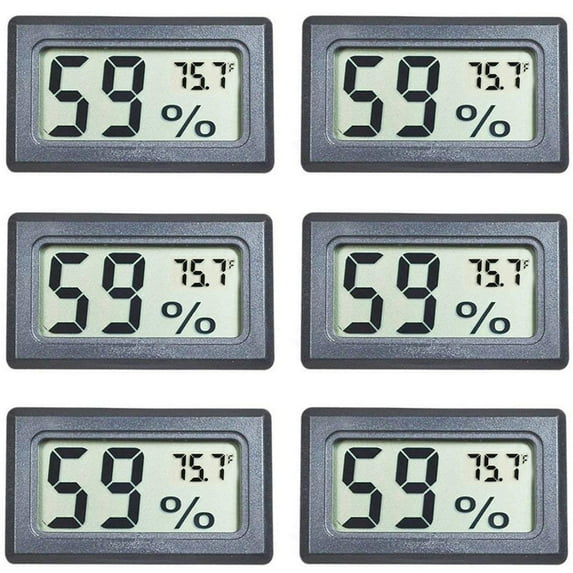 Elbourn 6Pack Mini Thermometer Hygrometer, Small LCD Digital Temperature Humidity Meter Thermometer and Humidity Gauge Celsius Display for Cars/Home/Office/Greenhouse/Incubator(℃)