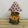 thumbnail image 5 of HD Solar Fairy House Garden Statue Lights Mushroom House with Purple Flowers Cover The Roof, Vivid Butterflies Decoration Solar Powered Garden Light for Outside Patio Balcony Yard Lawn Decor, 5 of 7