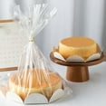 thumbnail image 5 of 50 Pack Clear Plastic Bake Bags for Bread Cookie Candy Cake Gift Packaging,With Cake Tray and Gold Ribbon--8 inches, 5 of 5