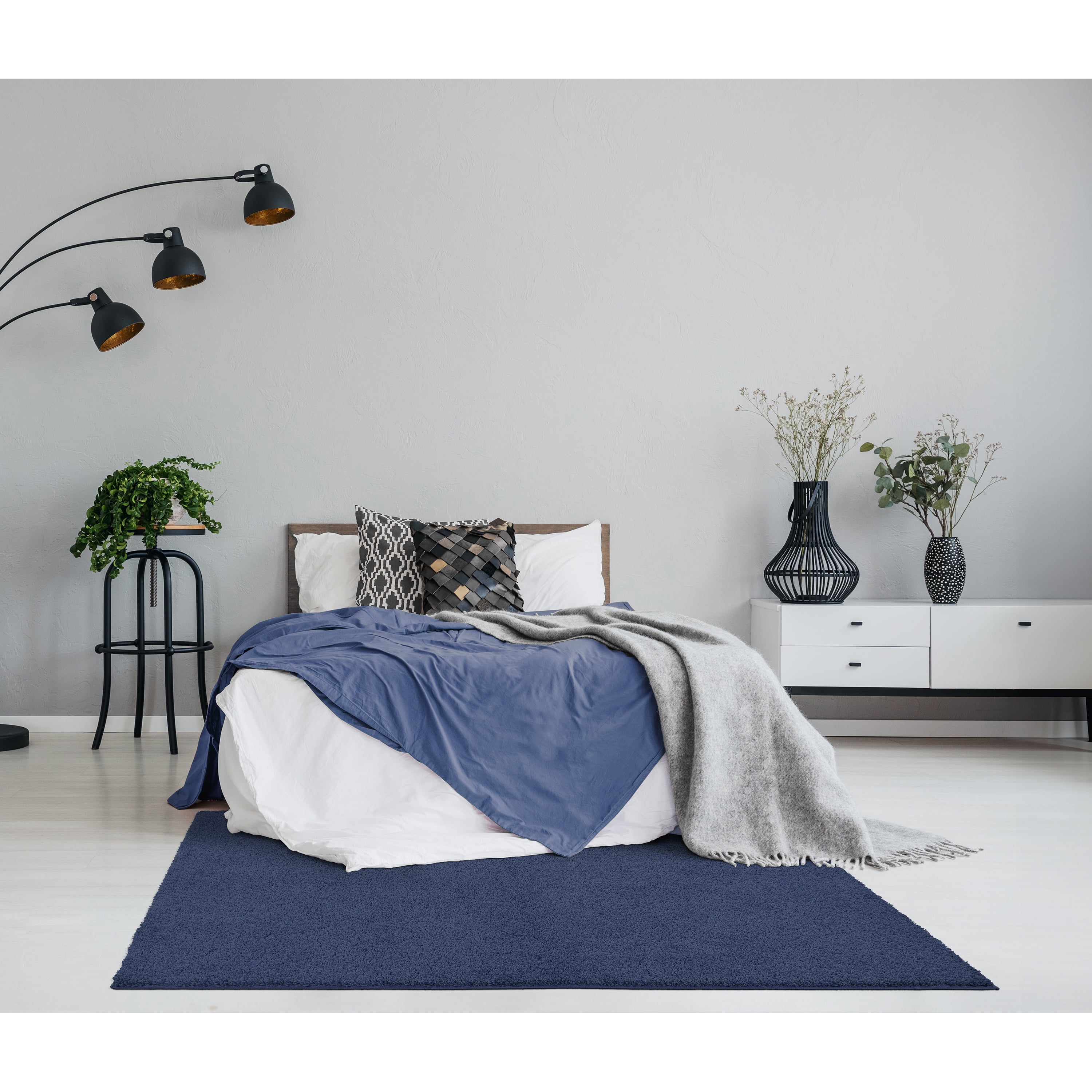 Garland Rug Skyline Shag Navy Indoor Area Rug, 6' x 9'