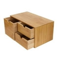thumbnail image 5 of Retro Style Tabletop Bamboo Storage Box Desk Organizer Box with Recess Handles, 5 of 12