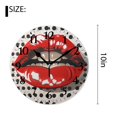 thumbnail image 2 of 10 Inch Wall Clock Battery Operated Silent Clock Decorative for Office, Kitchen, Outdoor, Living Room，Pop Art Colorful Bite Sexy Red Lip on Polka Dot Stunning, 2 of 4