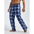 thumbnail image 4 of Men Plaid Print Contrast Letter Tape Sleep Pants, 4 of 5