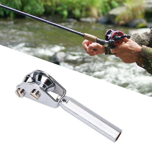 WALFRONT Fishing Roller Guide Tip Top Fishing Pole Rod - Stainless Steel  Roller Rod Tip Guide Sea Boat Fishing Trolling Tackle Accessory Silver 