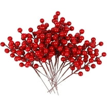 24 Pack 8 Inch Christmas Faux Picks Winter Berry Sprigs, Artificial Red Berries Stems Ornaments for Christmas Tree DIY Crafts Wreath Garland Decor By EKIDAZB