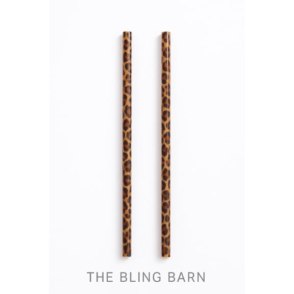 Sip Pretty Leopard Set of 2 Reusable Straws