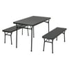 Cosco 3-Piece Indoor Outdoor Table and 2 Bench Tailgate Set, Multiple Colors