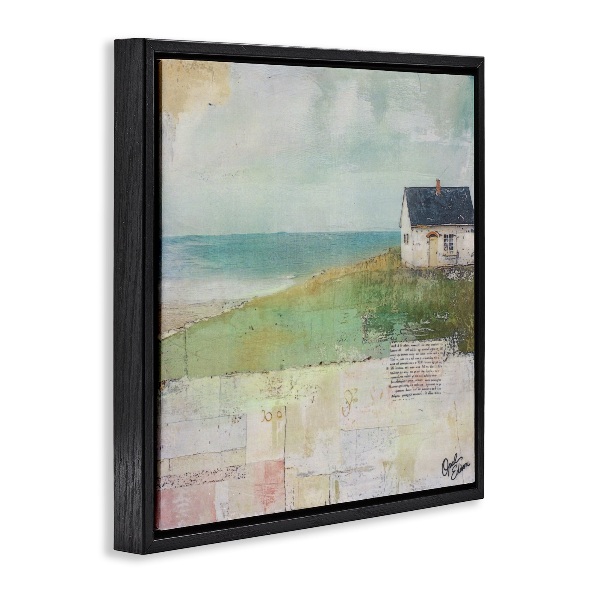 Stupell Industries Quiet Place By The Coast Black Framed Floater Canvas Wall Art, design by Opal Edison