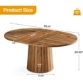 thumbnail image 2 of Tribesigns Oval Conference Table, 55.11 Inches Wood Meeting Table for 6 People, Rustic Meeting Seminar Boardroom Table with Wood Base for Office Conference Room (Brown), 2 of 5